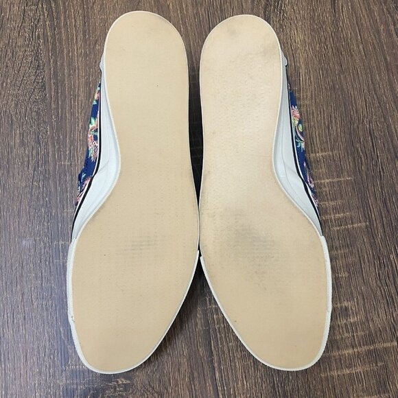 SUN SURF Japan Hawaiian Ukulele Lei Floral Printed Canvas Slip On Shoes - Picture 12 of 12